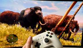 Far Cry Primal on a Samsung Odyssey OLED G9 gaming monitor