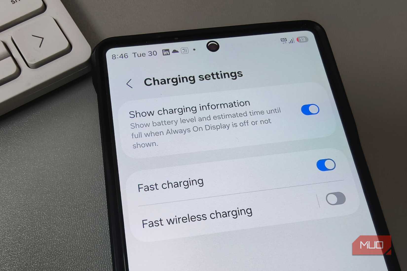 Samsung Galaxy スマートフォンの急速充電設定