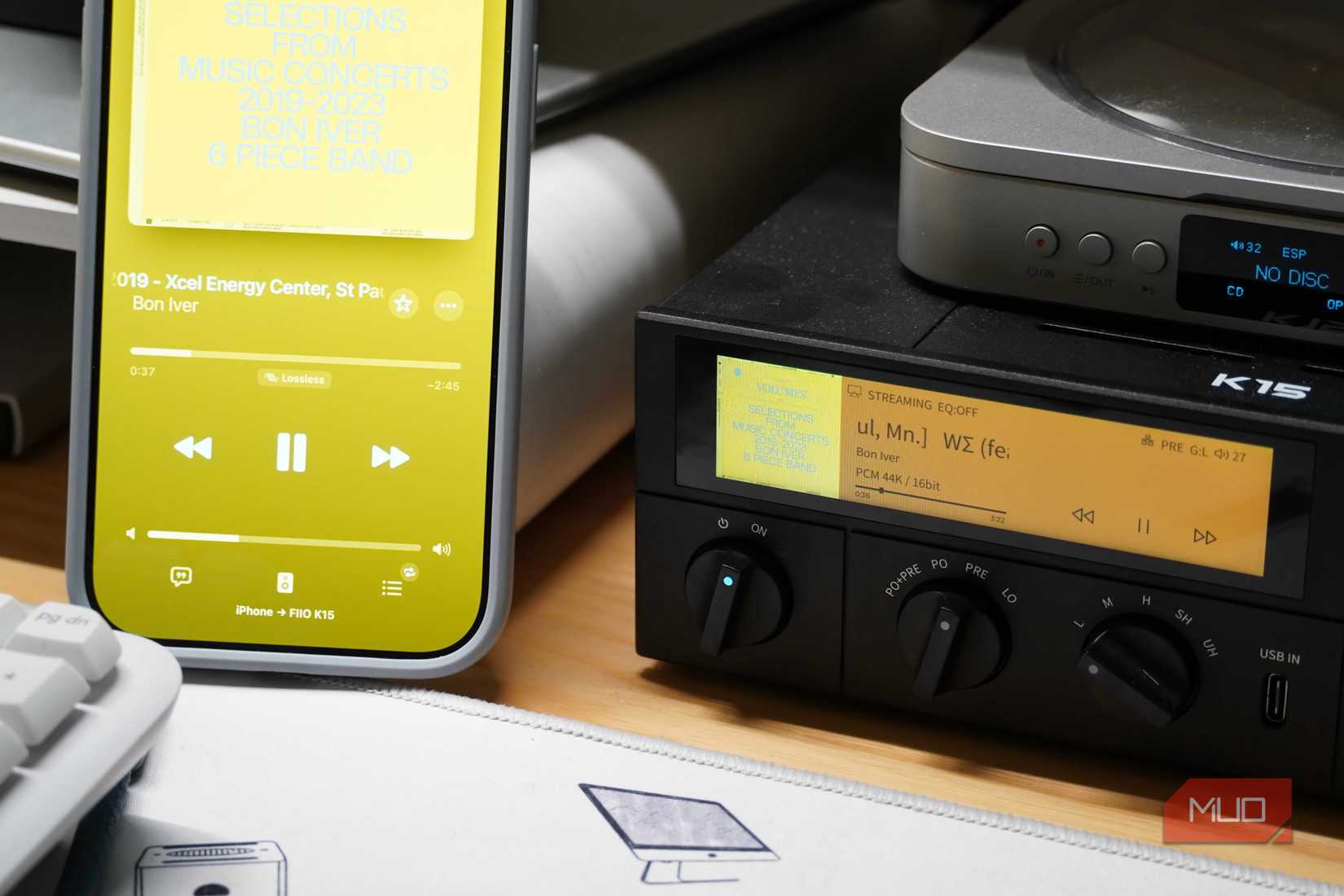 AirPlay 1 streaming with the Fiio K15 and an iPhone Air.