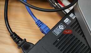 The Ethernet cable running into the back of the Fiio K15.