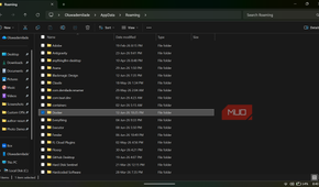 File explorer roaming folder contents