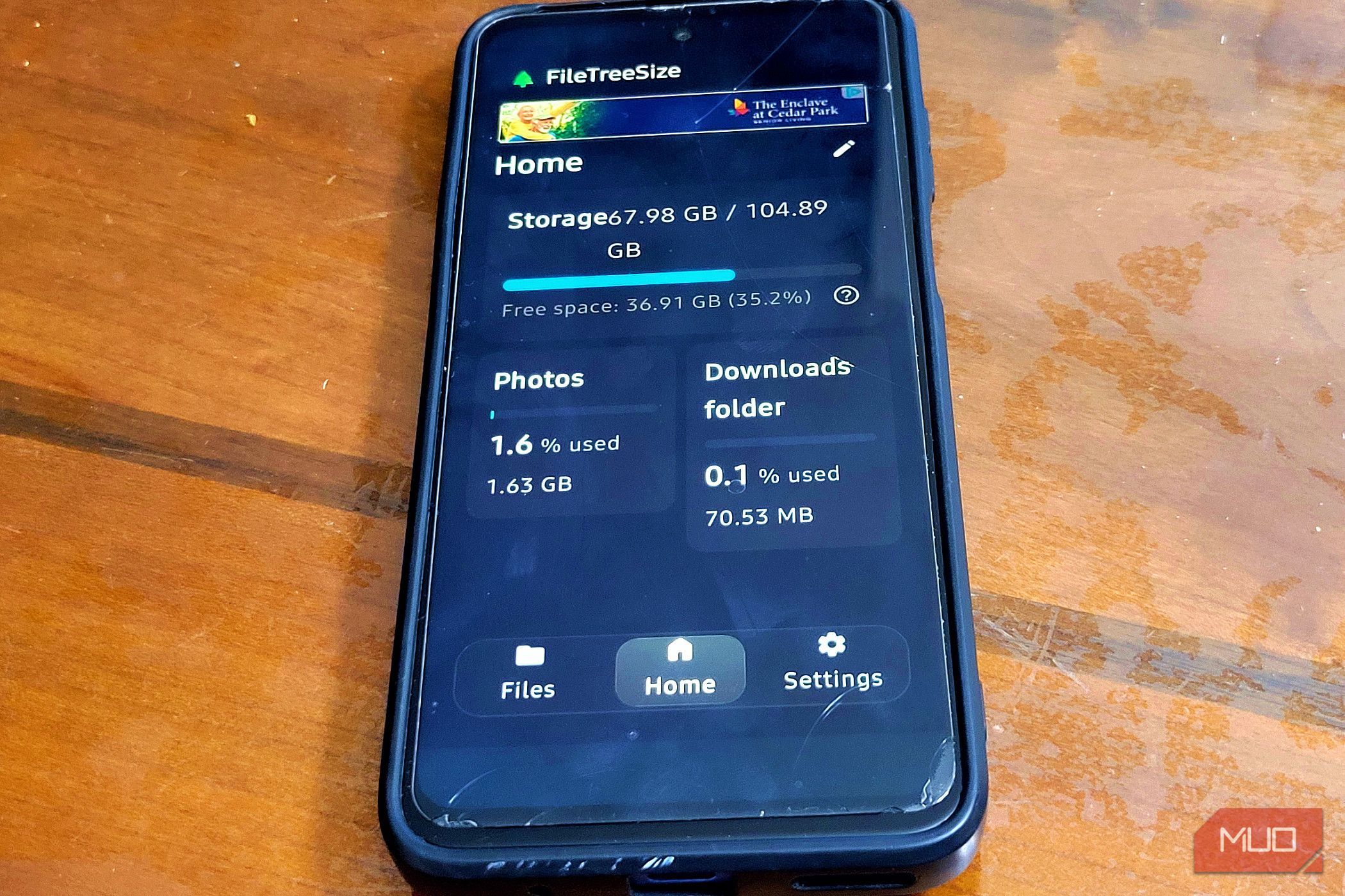 File Tree Size on a phone