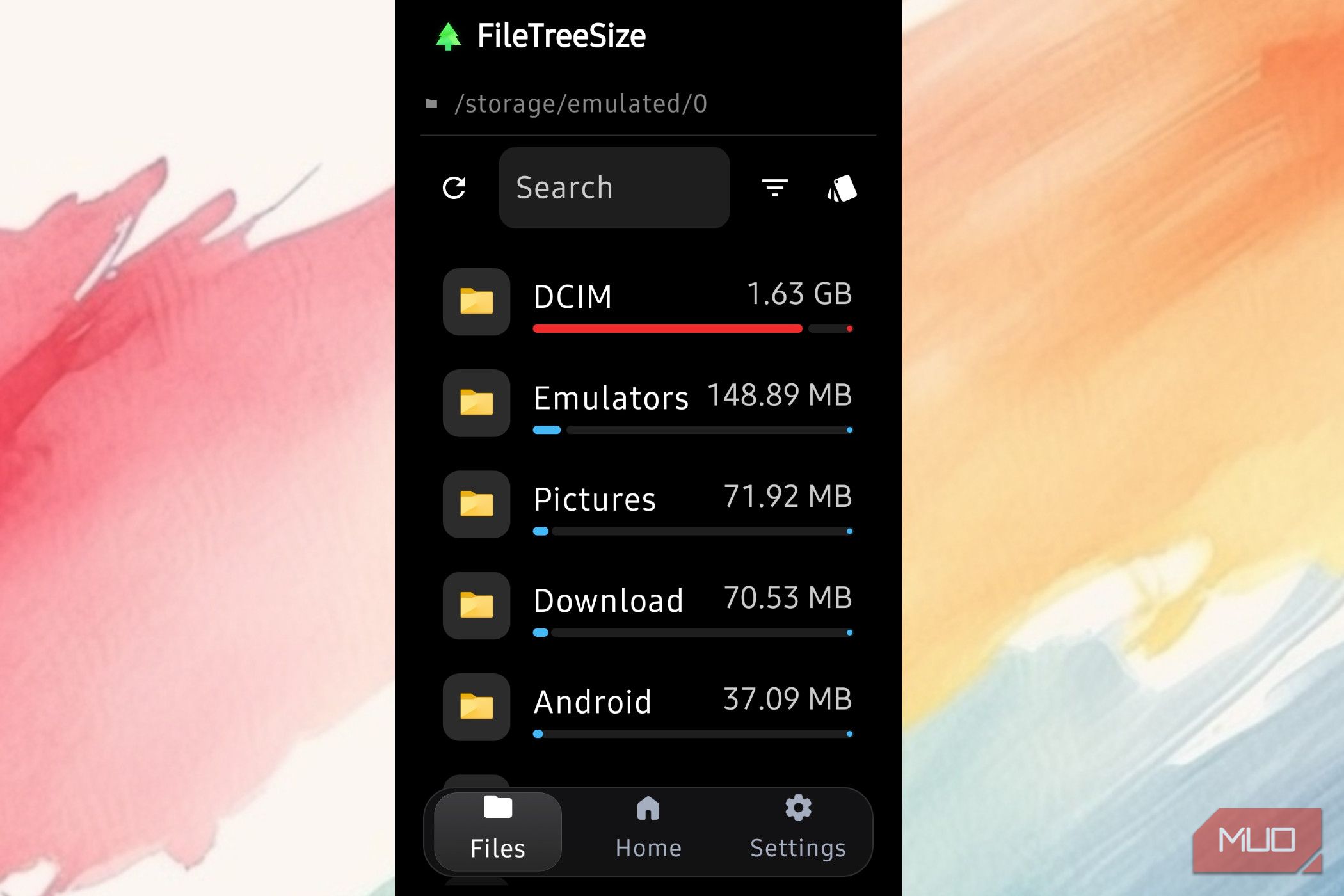 FillTreeSize showing all the filled up spot