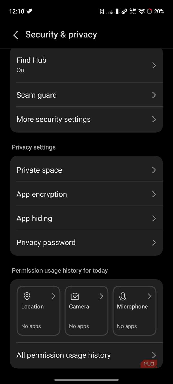 Finding More security settings on a Vivo phone