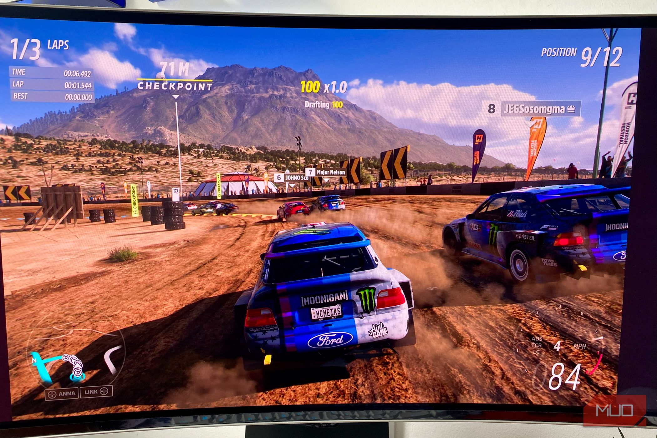Forza Horizon 5 on a Samsung Odyssey OLED G9 gaming monitor