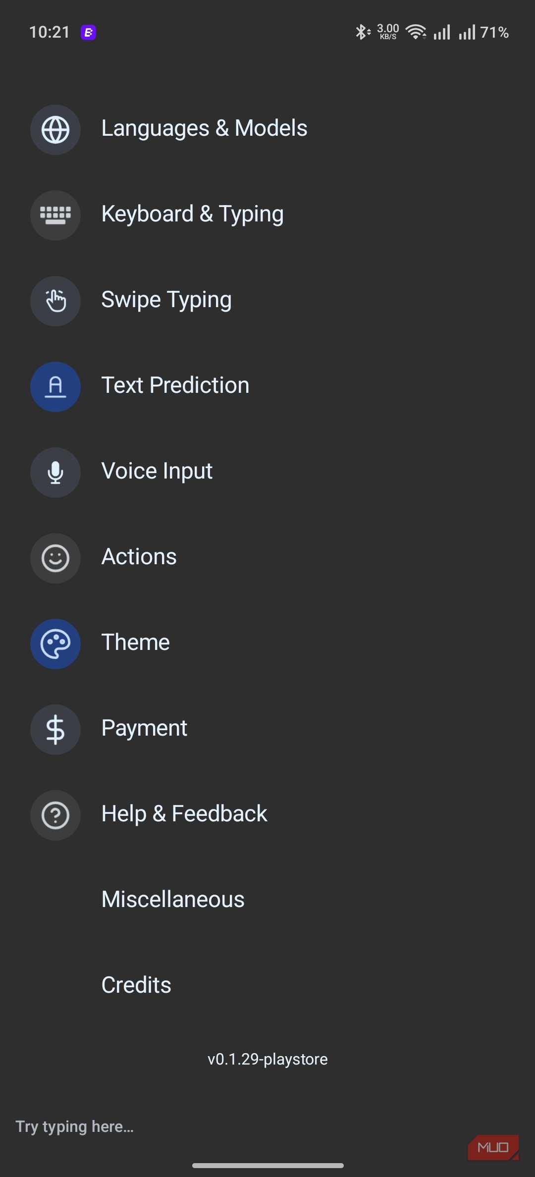 settings interface of FUTO keyboard