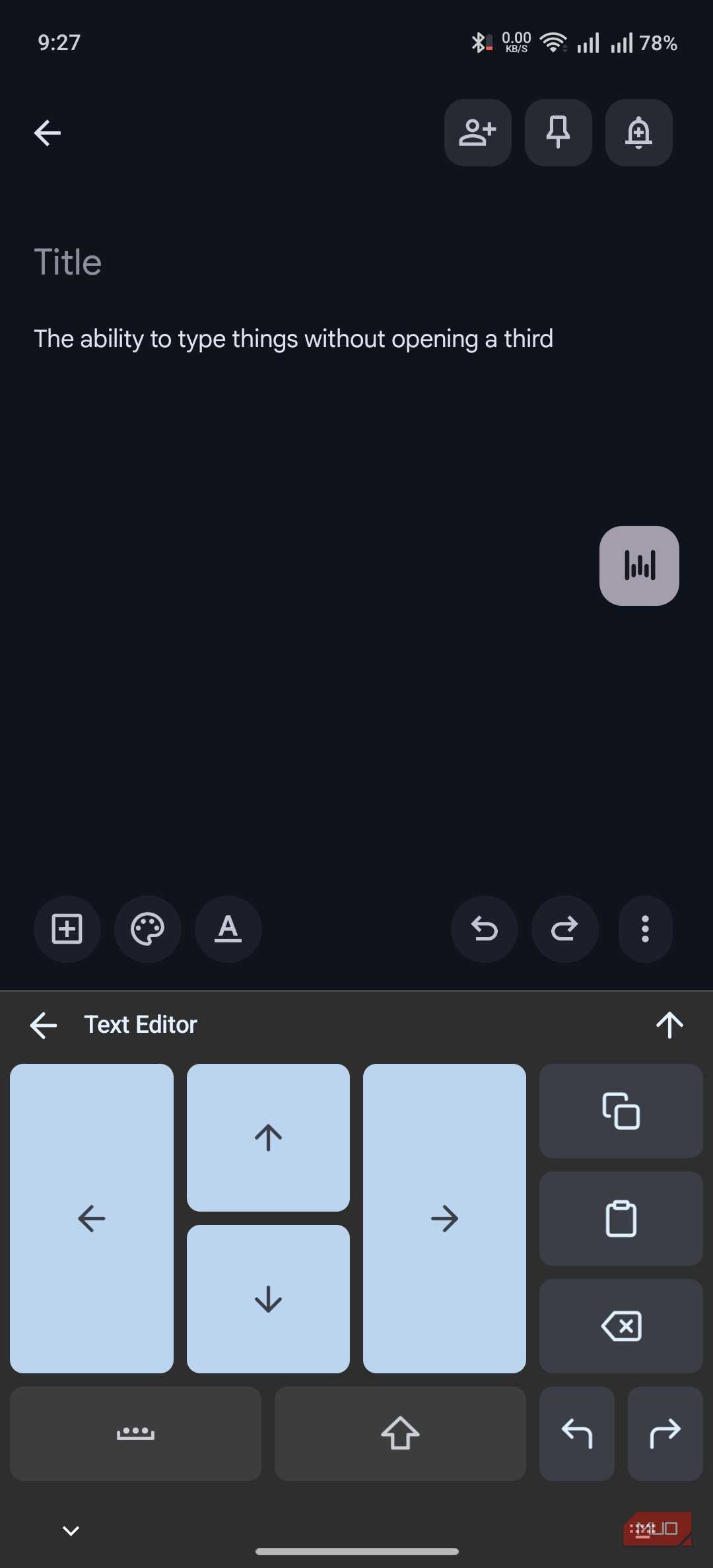 dedicated text editor interface on futo-keyboard