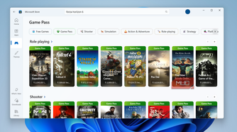 Game Pass titles on MS Store
