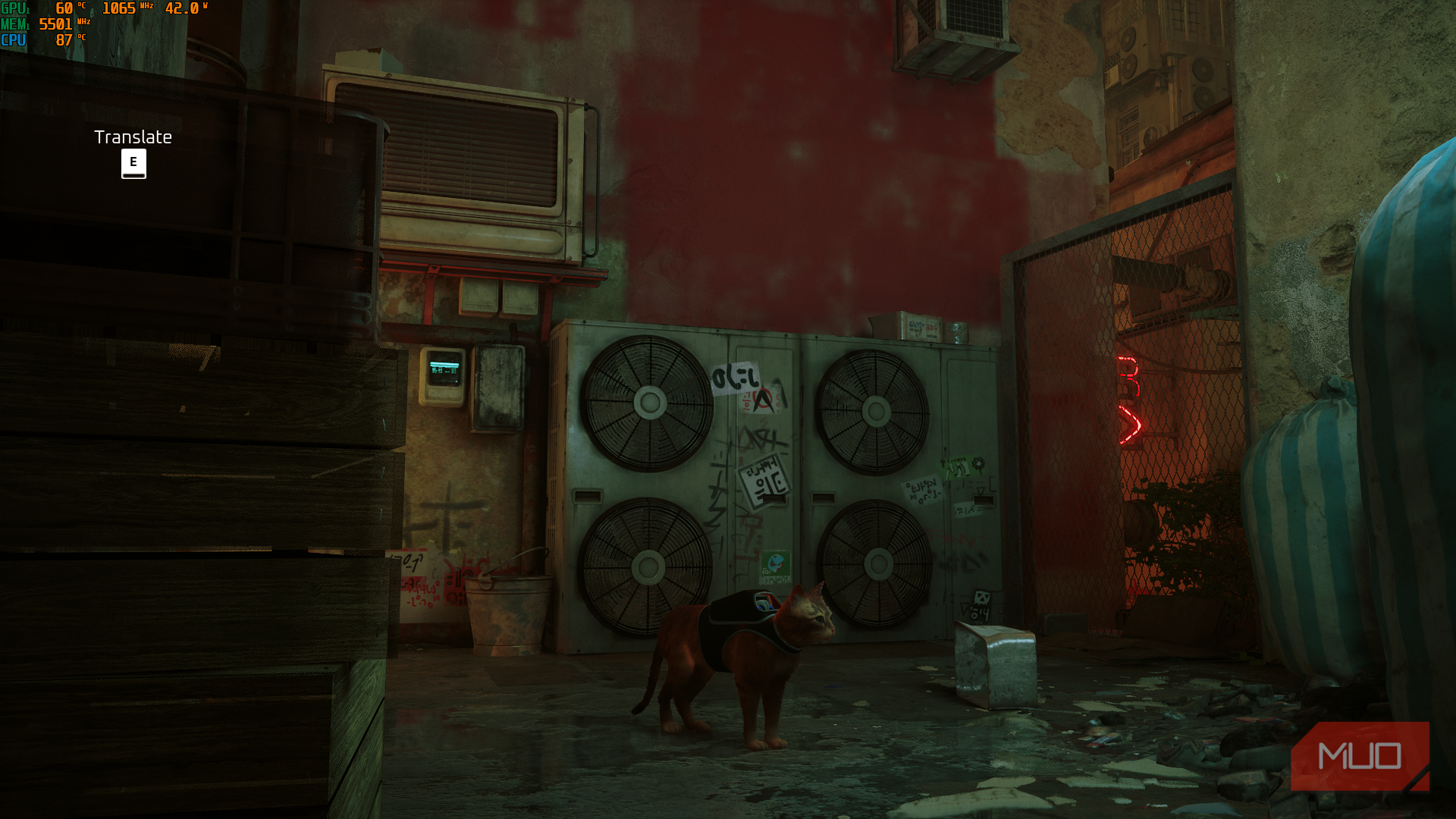 Stray game and CPU temperature overlay riva and MSI afteburner