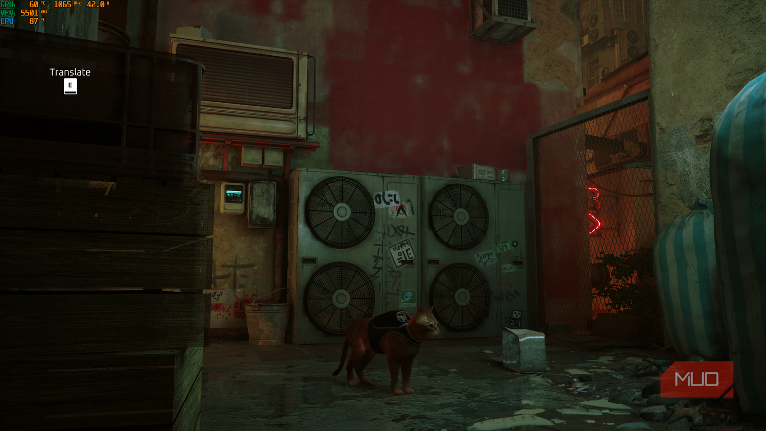 Stray game and CPU temperature overlay riva and MSI afteburner