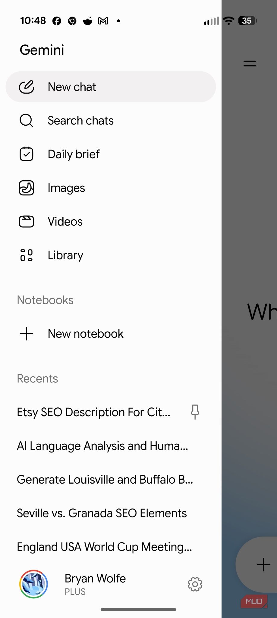 Gemini on Android Auto screenshot. 