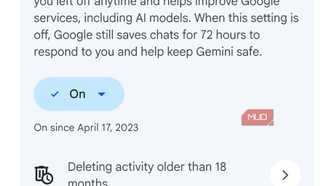Screenshot Gemini settings on Android.