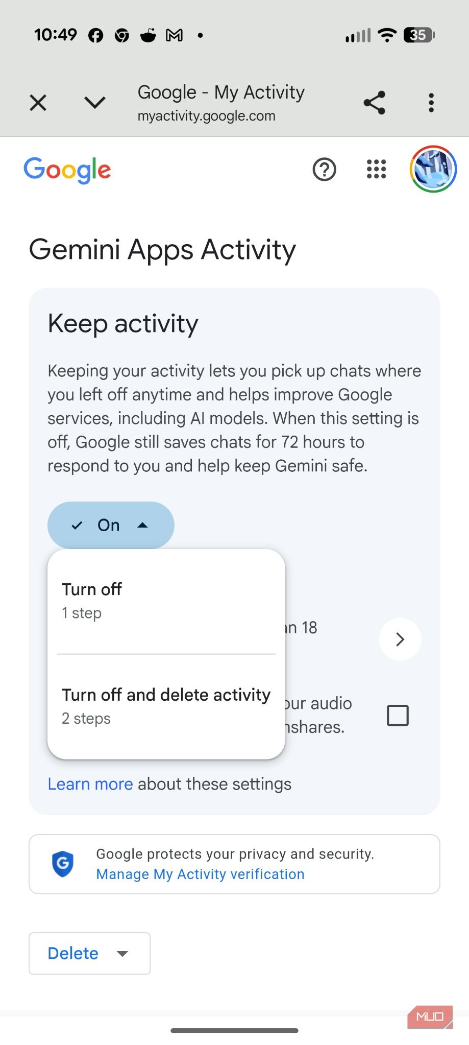 Gemini on Android Auto screenshot. 