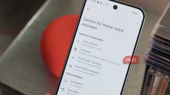 The Gemini for Home settings page that includes voice selection.