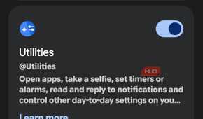 Gemini Connected Apps page showing WhatsApp, Utilities, and Spotify integration toggles