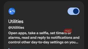Gemini Connected Apps page showing WhatsApp, Utilities, and Spotify integration toggles