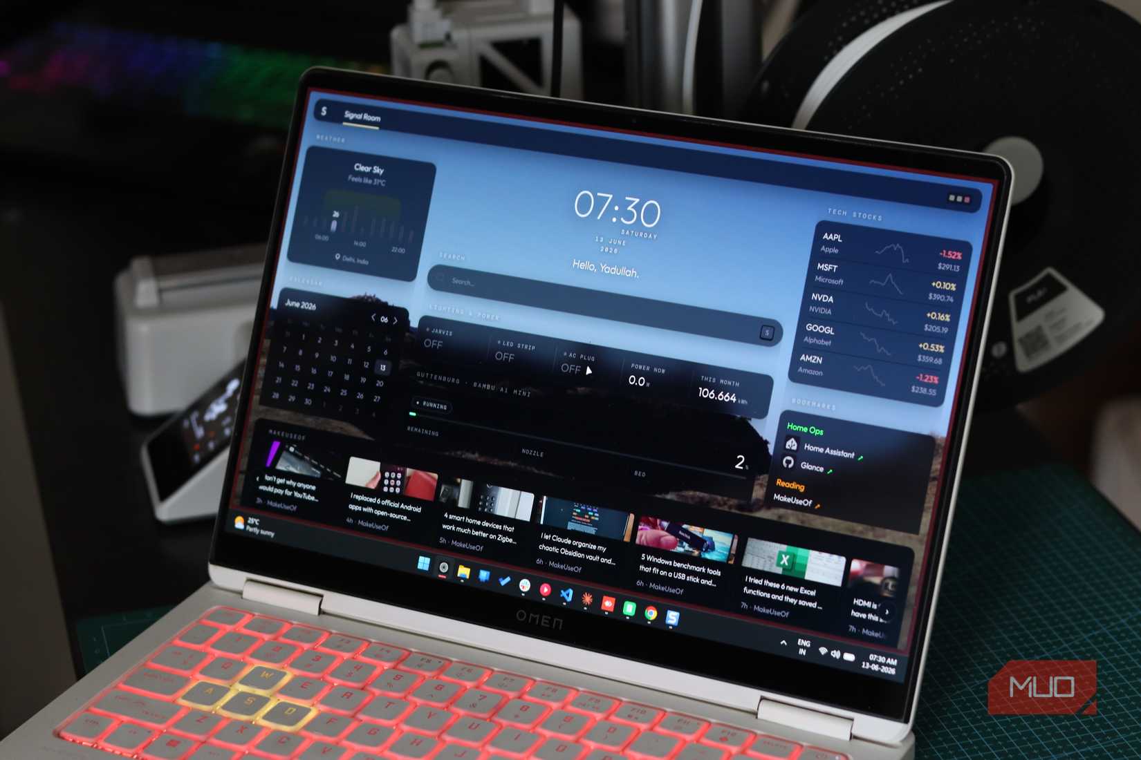 Glance running in Zen browser on Windows 11 laptop.