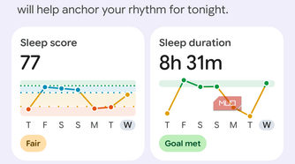 Viewing health and fitness data in the Google Health app.