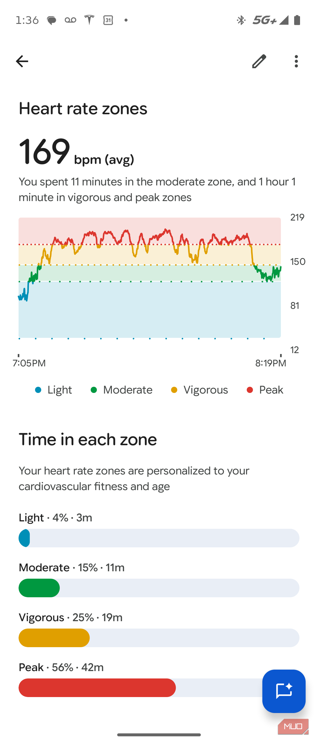 Viewing health and fitness data in the Google Health app.
