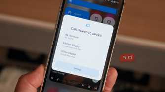 Mirroring a screen to a device.