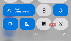 The Google Cast toggle in the control panel.