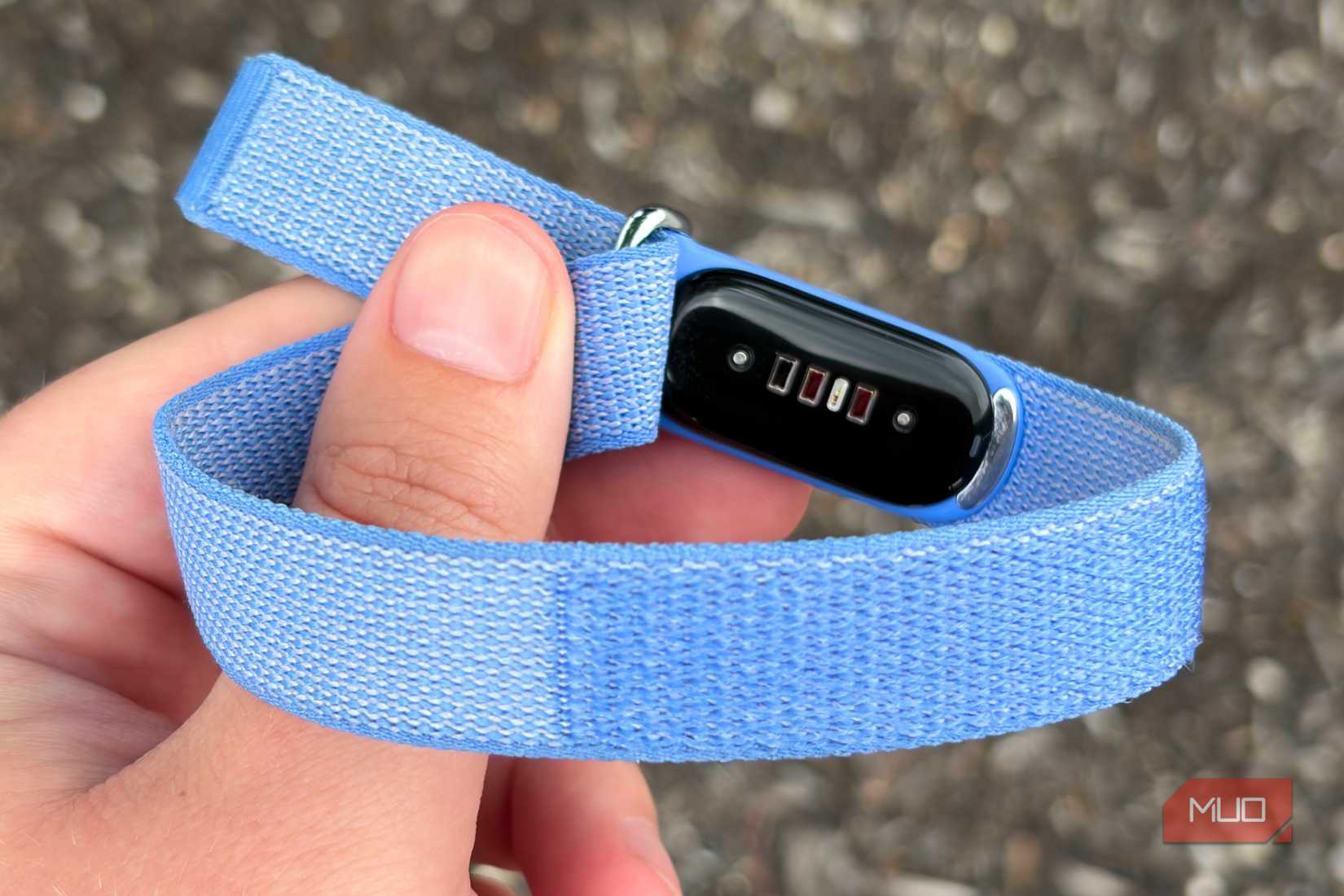 Sensors on the back of the Fitbit air. 