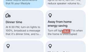 Screenshot of Google Home automations.