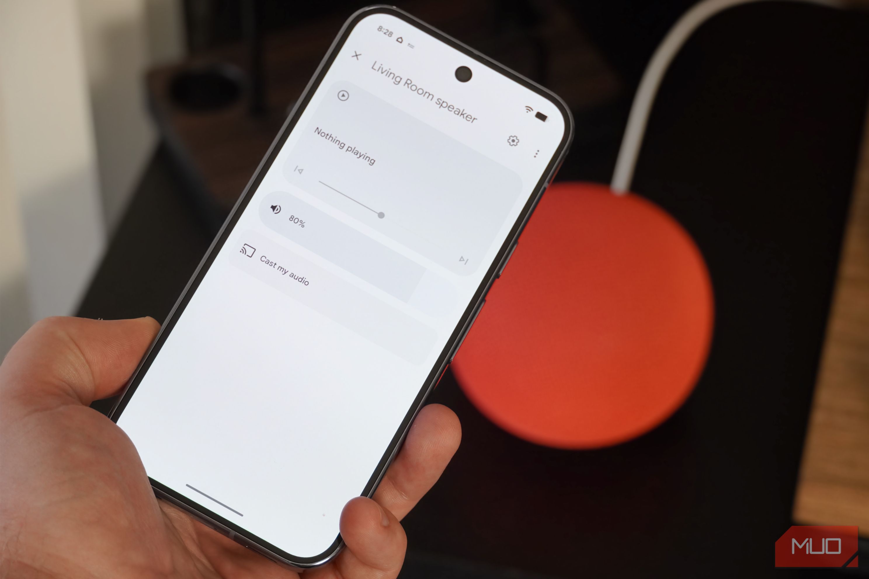 Google Home Speaker controls in the Home app.