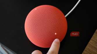 The buttons on the Google Home Speaker.