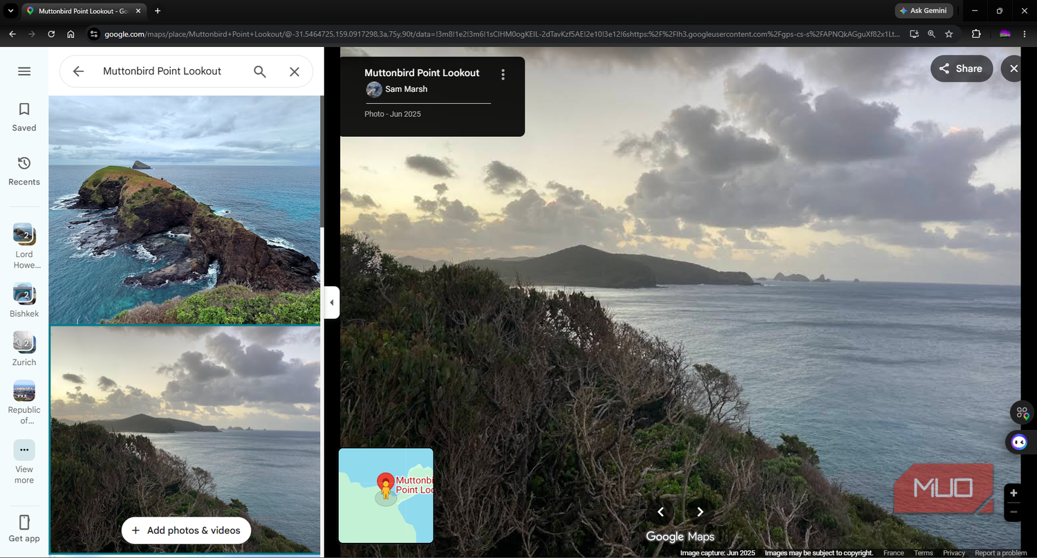 Google Maps Photo view with user-submitted photo