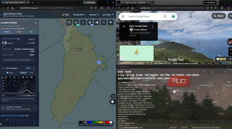 Google Maps, Sellarium, and Light Pollution maps for scouting out a potential photography location