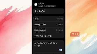 Google Maps app details on Android