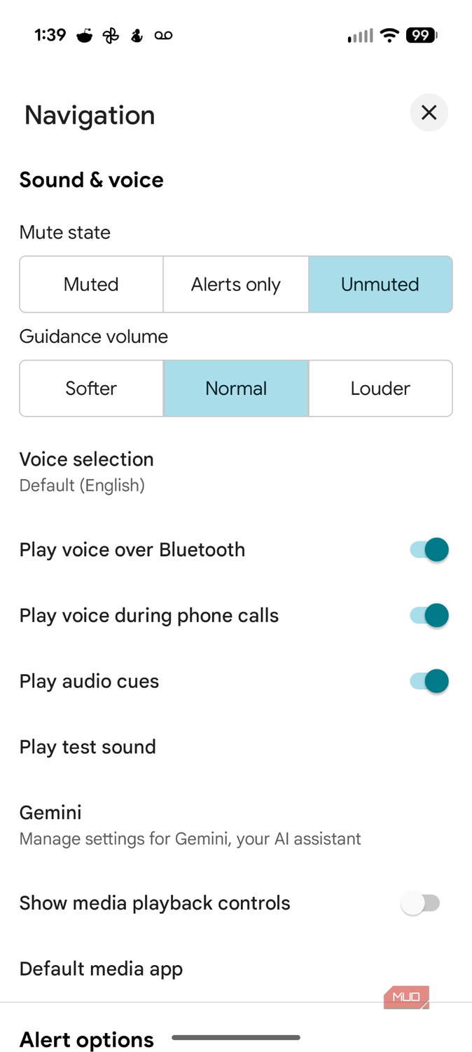 Google Maps settings on Android screenshot.