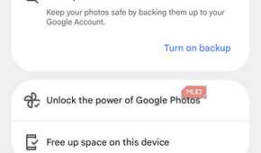 Google Photos app menu on Android