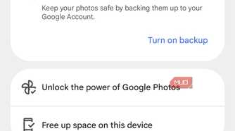 Google Photos app menu on Android