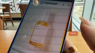 Google Translate Circle to Search on an image of a Korean beauty product showing the label in English.