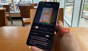 Google Circle to Search showing translation on an image on a phone.