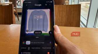 Google Circle to Search showing translation on an image on a phone.