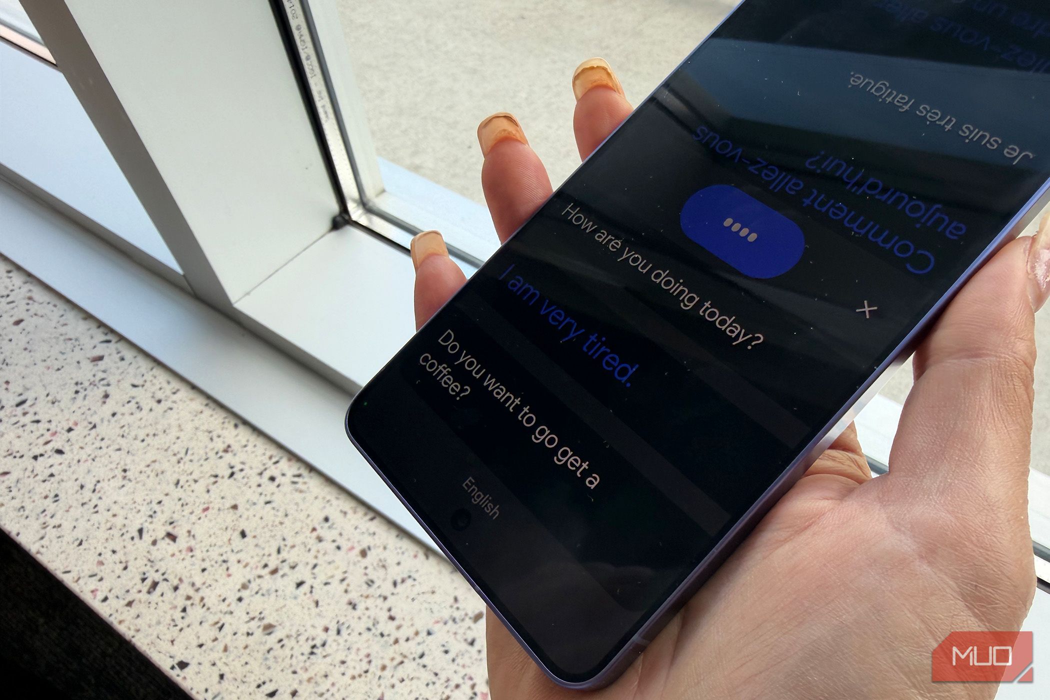 Conversation Mode open in the Google Translate app on a phone.