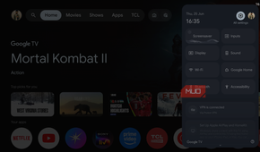 Google TV home screen settings