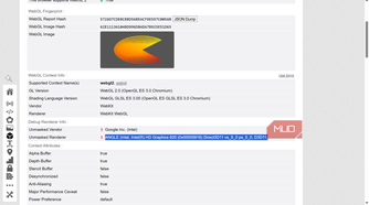 GPU fingerprint in a browser.