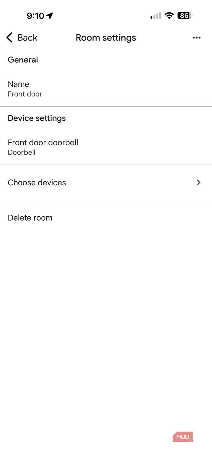 Screenshot Smart Home device grouping
