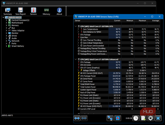 HWINFO CPU monitoring tool showing 120C CPU temps