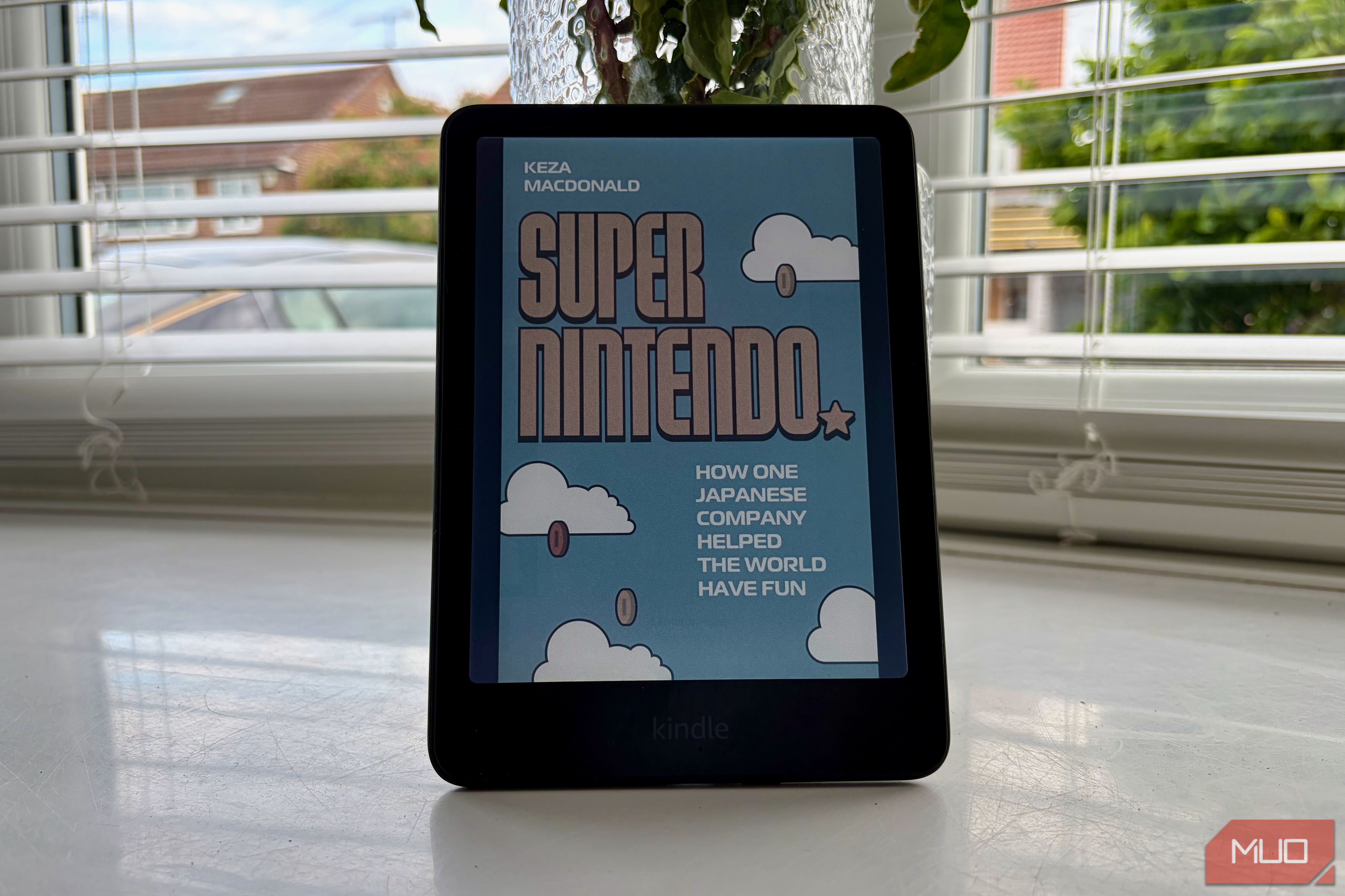 Kindle Colorsoft showing a book cover