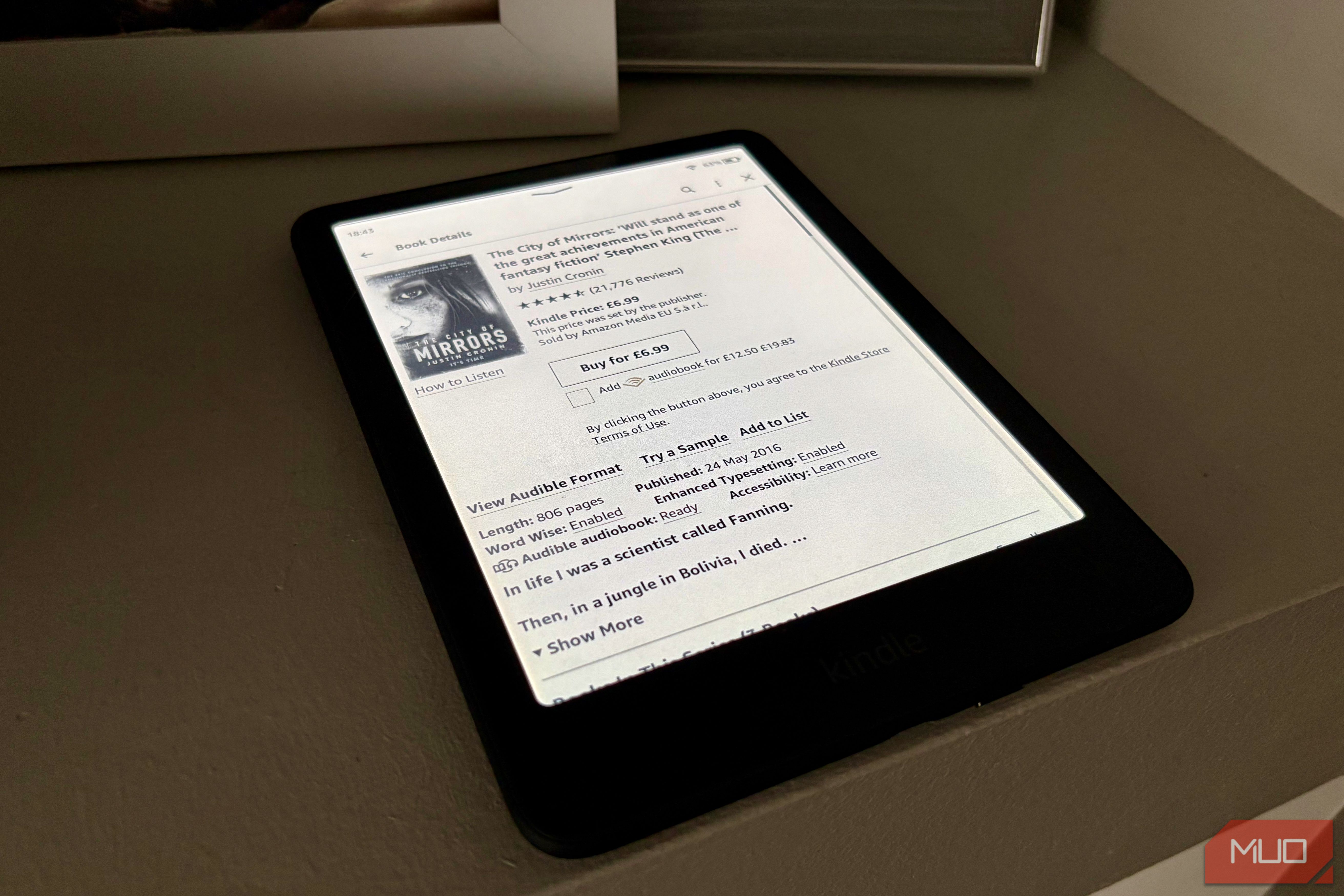 A Kindle Colorsoft displaying the Kindle Store
