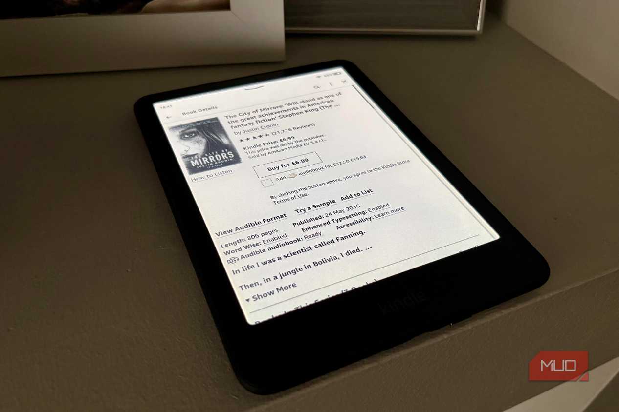 A Kindle Colorsoft displaying the Kindle Store