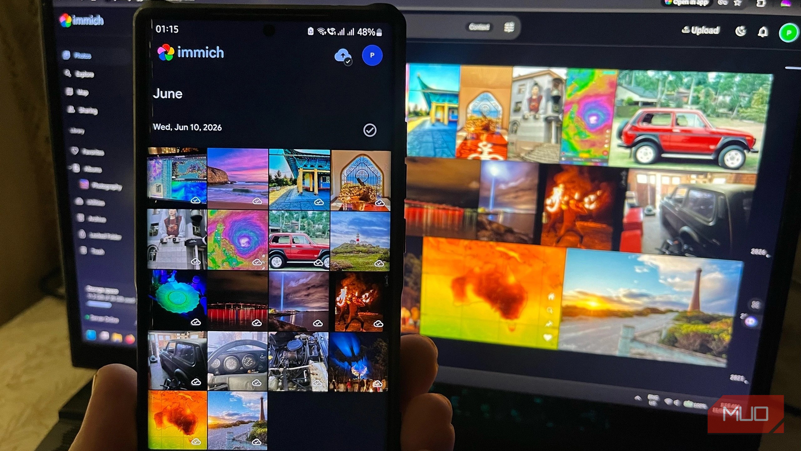 Immich Server and Android application with synced image gallery