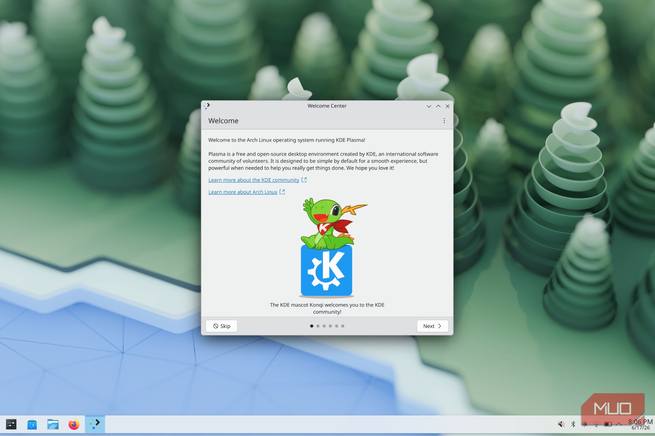 The KDE 6 landing page
