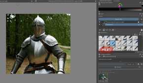 Krita making a knight using generative AI.