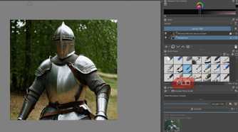 Krita making a knight using generative AI.